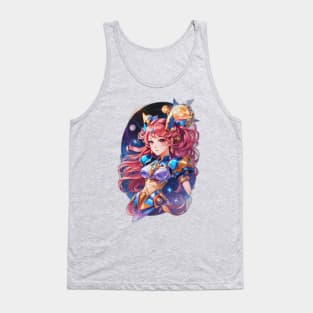 Cosmic Hunter: Radiant AI Anime Character Art in Orion Tank Top